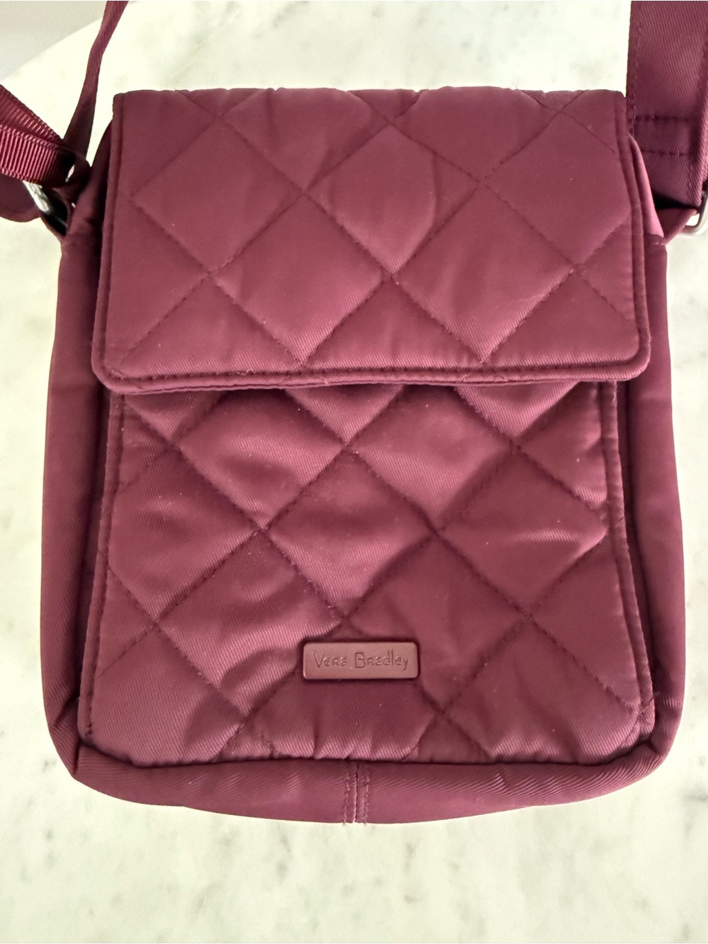Vera Bradley Quilted Hipster Bag Purse Crossbody Burgundy Wine Maroon Excellent